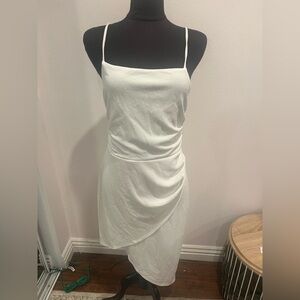 BCBG White Draped Dress